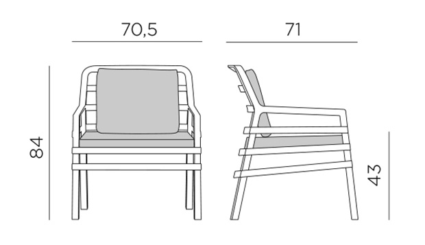 Размеры кресла Aria