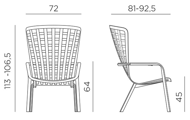 Размеры кресла Folio