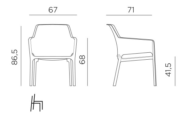 Размеры кресла Net Relax