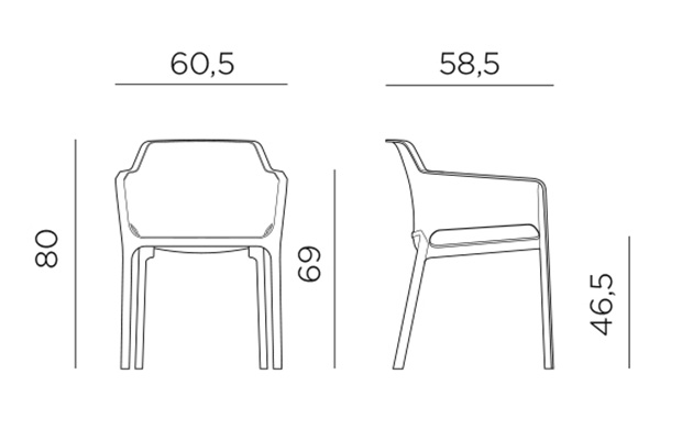 Размеры кресла Net