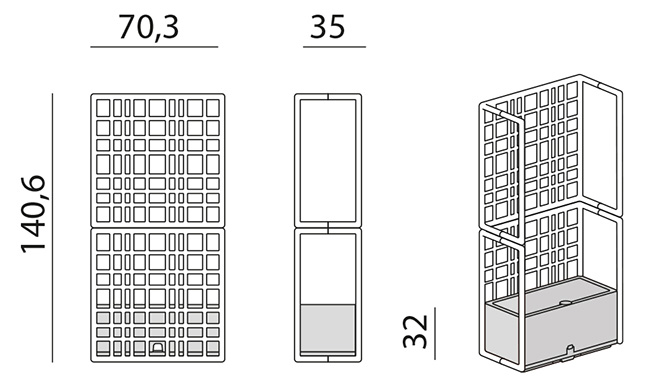 Размеры модульных перегородок Sipario 2