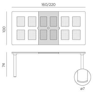 Размеры стола Libeccio