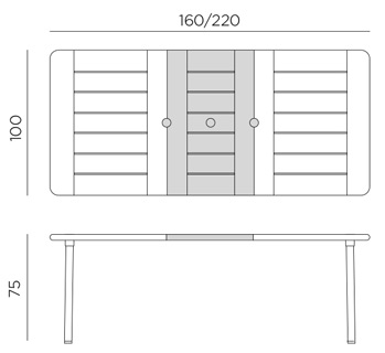 Размеры стола Maestrale 220