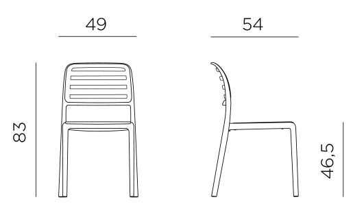 Размеры стула Costa Bistrot