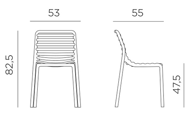 Размеры уличного стула Doga Bistrot